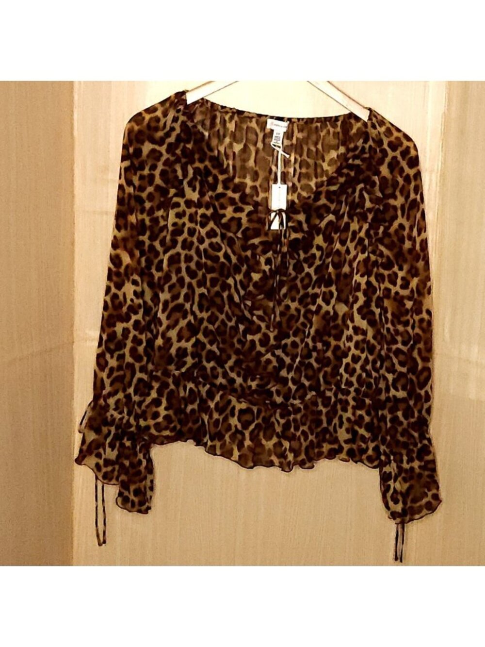 Jessica Simpson New Plus Leopard Print Off The Shoulder Blouse 2X
